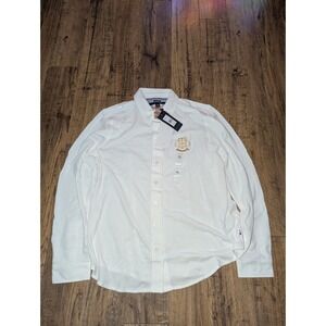 TOMMY HILFIGER Icon Knit Ladies Shirt with Logo Embroidery Size XL White